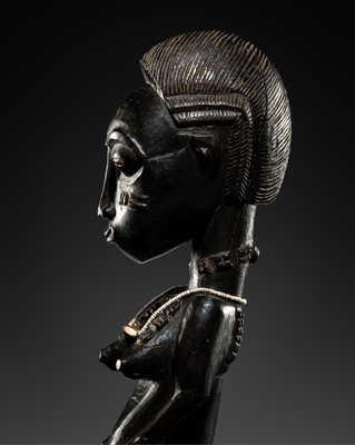 Lot 99 - A WOOD ‘BLOLO BLA’ FIGURE, BAULE CULTURE, CÔTE D'IVOIRE, LATE 19TH TO MID-20TH CENTURY