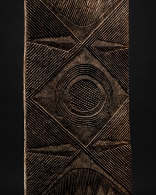 Lot 75 - A CARVED AFRICAN OAK DOOR, MGBO EZI, IGBO PEOPLES, 18TH-19TH CENTURY