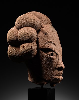 Lot 61 - A CHARMING TERRACOTTA HEAD OF A WOMAN, NOK CULTURE, NIGERIA, 500 BC – 200 AD