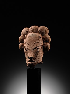 Lot 61 - A CHARMING TERRACOTTA HEAD OF A WOMAN, NOK CULTURE, NIGERIA, 500 BC – 200 AD