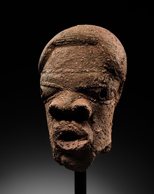 Lot 64 - A TERRACOTTA HEAD OF A MAN, NOK CULTURE, NIGERIA, 500 BC – 200 AD