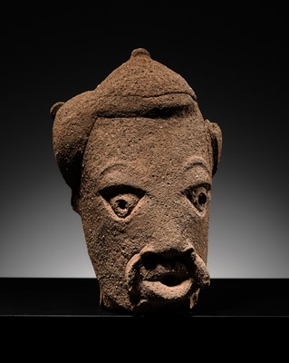 Lot 65 - A TERRACOTTA HEAD OF A MAN, NOK CULTURE, NIGERIA, 500 BC – 200 AD