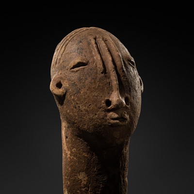 Lot 82 - A TERRACOTTA MEMORIAL HEAD, BURA CULTURE, NIGER, 3RD-11TH CENTURY