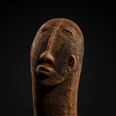 Lot 83 - A TERRACOTTA PHALLIC MEMORIAL HEAD, BURA CULTURE, NIGER, 3RD-11TH CENTURY