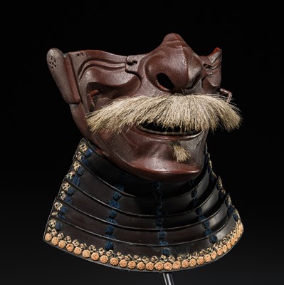 Lot 107 - A LACQUERED IRON RESSEI MENPO