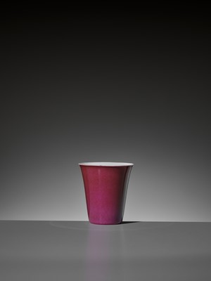 Lot 317 - A RUBY-PINK ENAMELED CUP, LATE QING TO REPUBLIC