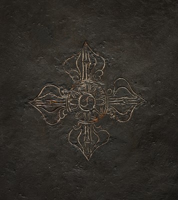 A LARGE GILT-BRONZE FIGURE OF CROWNED BUDDHA