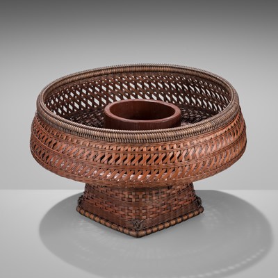 HAYAKAWA SHOKO: A BAMBOO AND RATTAN HANAKAGO (FLOWER BASKET)