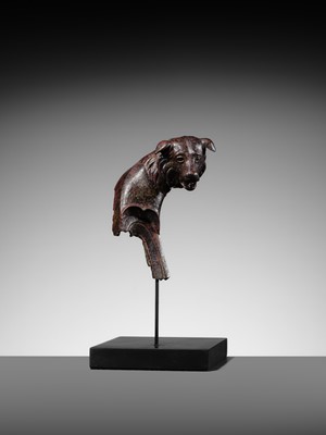 Lot 76 - A FINELY CAST ROMAN BRONZE ‘MOLOSSIAN DOG’ FULCRUM TERMINAL, MID-2ND CENTURY AD