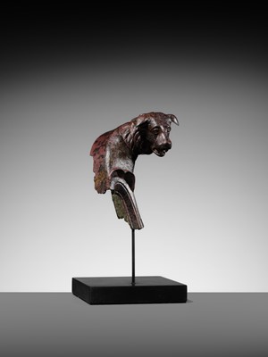 Lot 76 - A FINELY CAST ROMAN BRONZE ‘MOLOSSIAN DOG’ FULCRUM TERMINAL, MID-2ND CENTURY AD