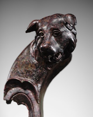 Lot 76 - A FINELY CAST ROMAN BRONZE ‘MOLOSSIAN DOG’ FULCRUM TERMINAL, MID-2ND CENTURY AD