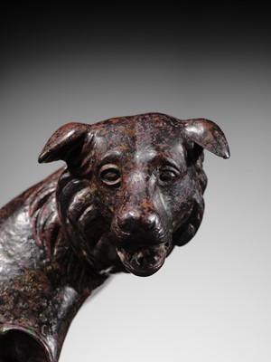 Lot 76 - A FINELY CAST ROMAN BRONZE ‘MOLOSSIAN DOG’ FULCRUM TERMINAL, MID-2ND CENTURY AD