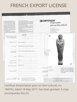Lot 56 - A SUPERB PALE BLUE FAIENCE SHABTI OF NESBANEBDJED, DYNASTY XXX