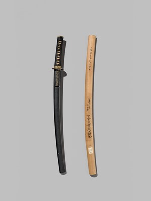 KANEMASA: AN ECHIZEN WAKIZASHI IN FINE KOSHIRAE AND SHIRASAYA WITH NBTHK TOKUBETSU HOZON TOKEN CERTIFICATES FOR THE MOUNTING AND BLADE