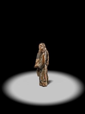 Lot 91 - A SAISHIKI NETSUKE OF KANZAN AND JITTOKU, ATTRIBUTED YOSHIMURA SHUZAN