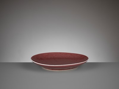 Lot 394 - A COPPER-RED GLAZED DISH, DAOGUANG MARK AND PERIOD