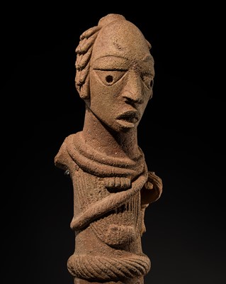 Lot 269 - A TERRACOTTA FIGURE OF A MALE DEITY, NOK CULTURE, NIGERIA, 500 BC-200 AD