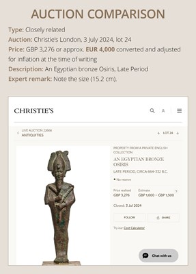Lot 2 - A BRONZE OSIRIS, LATE PERIOD TO PTOLEMAIC ERA