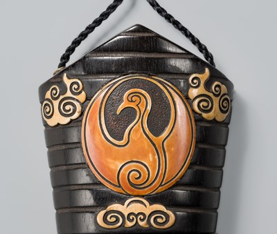 Lot 63 - GYOKUMIN: A MECHANICAL WOOD SAGEMONO SET