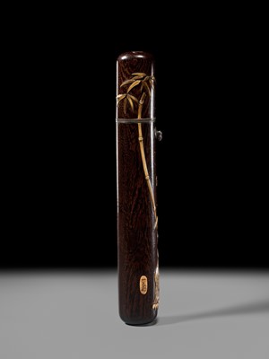 Lot 71 - HASEGAWA IKKO: A SUPERB AND VERY LARGE KISERUZUTSU DEPICTING TIGER AND BAMBOO