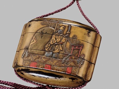 Lot 11 - OGAWA HARITSU: THE ‘F. M. JONAS’ COMPLETE SET OF TWELVE INRO WITH MATCHING OJIME AND NETSUKE REPRESENTING THE TWELVE MONTHS