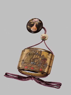 Lot 11 - OGAWA HARITSU: THE ‘F. M. JONAS’ COMPLETE SET OF TWELVE INRO WITH MATCHING OJIME AND NETSUKE REPRESENTING THE TWELVE MONTHS