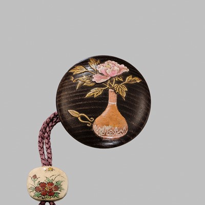 Lot 11 - OGAWA HARITSU: THE ‘F. M. JONAS’ COMPLETE SET OF TWELVE INRO WITH MATCHING OJIME AND NETSUKE REPRESENTING THE TWELVE MONTHS