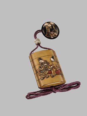 Lot 11 - OGAWA HARITSU: THE ‘F. M. JONAS’ COMPLETE SET OF TWELVE INRO WITH MATCHING OJIME AND NETSUKE REPRESENTING THE TWELVE MONTHS
