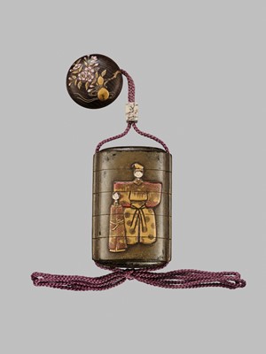 Lot 11 - OGAWA HARITSU: THE ‘F. M. JONAS’ COMPLETE SET OF TWELVE INRO WITH MATCHING OJIME AND NETSUKE REPRESENTING THE TWELVE MONTHS
