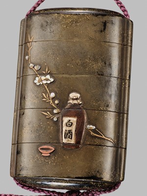 Lot 11 - OGAWA HARITSU: THE ‘F. M. JONAS’ COMPLETE SET OF TWELVE INRO WITH MATCHING OJIME AND NETSUKE REPRESENTING THE TWELVE MONTHS