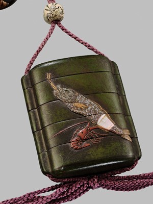 Lot 11 - OGAWA HARITSU: THE ‘F. M. JONAS’ COMPLETE SET OF TWELVE INRO WITH MATCHING OJIME AND NETSUKE REPRESENTING THE TWELVE MONTHS