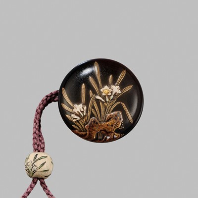 Lot 11 - OGAWA HARITSU: THE ‘F. M. JONAS’ COMPLETE SET OF TWELVE INRO WITH MATCHING OJIME AND NETSUKE REPRESENTING THE TWELVE MONTHS