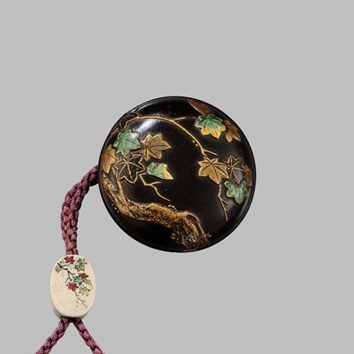 Lot 11 - OGAWA HARITSU: THE ‘F. M. JONAS’ COMPLETE SET OF TWELVE INRO WITH MATCHING OJIME AND NETSUKE REPRESENTING THE TWELVE MONTHS