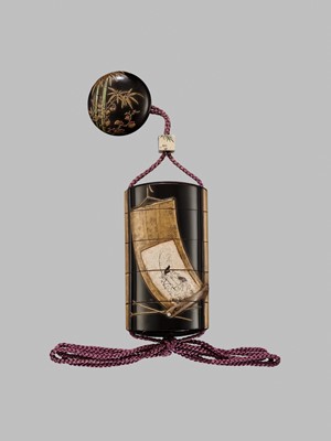 Lot 11 - OGAWA HARITSU: THE ‘F. M. JONAS’ COMPLETE SET OF TWELVE INRO WITH MATCHING OJIME AND NETSUKE REPRESENTING THE TWELVE MONTHS