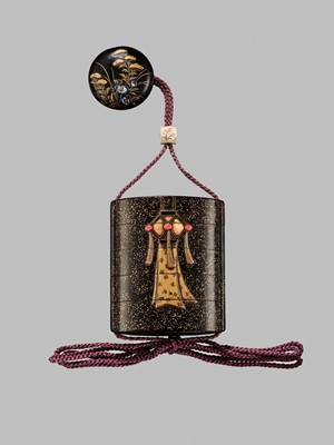 Lot 11 - OGAWA HARITSU: THE ‘F. M. JONAS’ COMPLETE SET OF TWELVE INRO WITH MATCHING OJIME AND NETSUKE REPRESENTING THE TWELVE MONTHS
