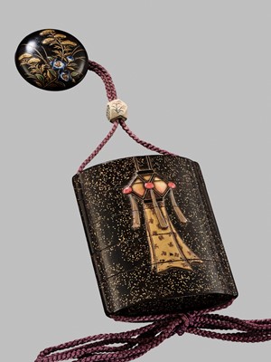 Lot 11 - OGAWA HARITSU: THE ‘F. M. JONAS’ COMPLETE SET OF TWELVE INRO WITH MATCHING OJIME AND NETSUKE REPRESENTING THE TWELVE MONTHS