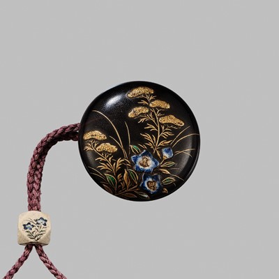 Lot 11 - OGAWA HARITSU: THE ‘F. M. JONAS’ COMPLETE SET OF TWELVE INRO WITH MATCHING OJIME AND NETSUKE REPRESENTING THE TWELVE MONTHS