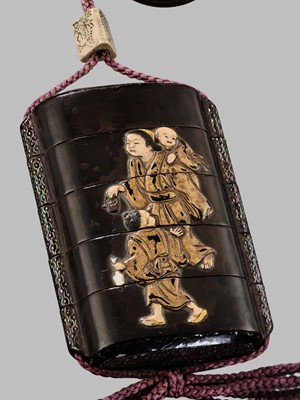 Lot 11 - OGAWA HARITSU: THE ‘F. M. JONAS’ COMPLETE SET OF TWELVE INRO WITH MATCHING OJIME AND NETSUKE REPRESENTING THE TWELVE MONTHS