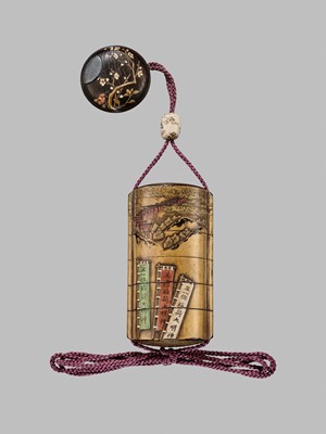 Lot 11 - OGAWA HARITSU: THE ‘F. M. JONAS’ COMPLETE SET OF TWELVE INRO WITH MATCHING OJIME AND NETSUKE REPRESENTING THE TWELVE MONTHS