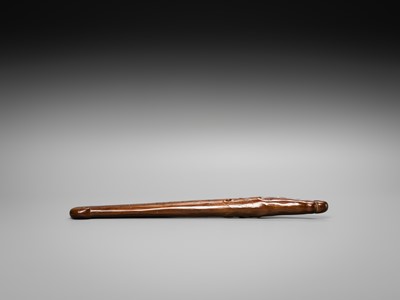 Lot 49 - AN INSCRIBED WOOD BOKUTO (DOCTOR’S SWORD) OF A SHACHIHOKO (DRAGONFISH)