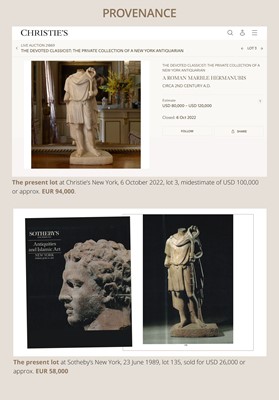 Lot 67 - AN IMPORTANT AND RARE ROMAN MARBLE STATUE OF HERMANUBIS, 1St-2ND CENTURY AD