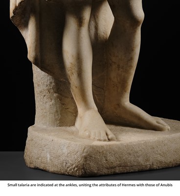 Lot 67 - AN IMPORTANT AND RARE ROMAN MARBLE STATUE OF HERMANUBIS, 1St-2ND CENTURY AD