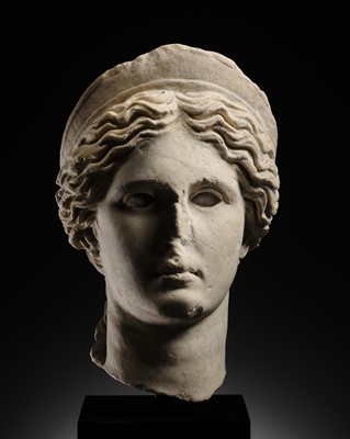 Lot 66 - AN IMPORTANT ROMAN MARBLE HEAD OF JUNO, CIRCA 2ND CENTURY AD