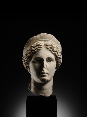 Lot 66 - AN IMPORTANT ROMAN MARBLE HEAD OF JUNO, CIRCA 2ND CENTURY AD