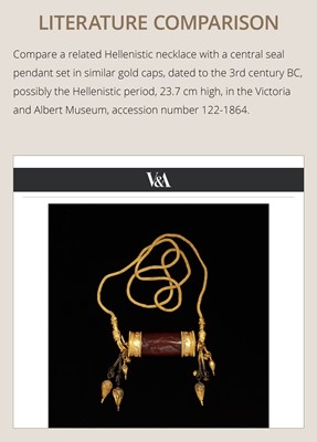 Lot 96 - A GOLD AND GLASS BEAD NECKLACE, ANCIENT GREECE, HELLENISTIC PERIOD, 3RD-1ST CENTURY BC