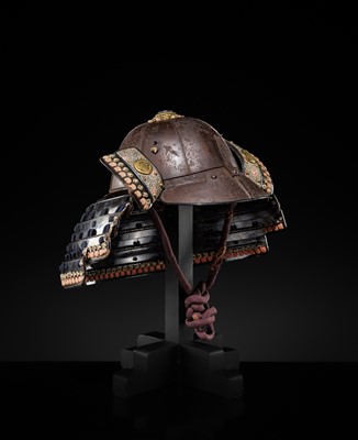A FINE RUSSET-IRON SUJIBACHI KABUTO WITH SETTSU-IKEDA CLAN MON