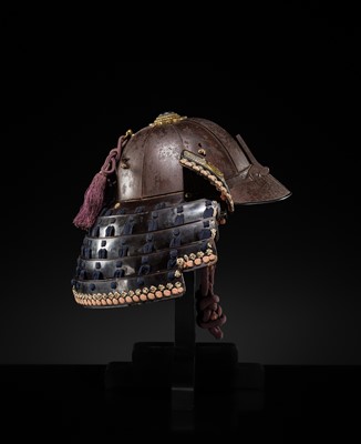 A FINE RUSSET-IRON SUJIBACHI KABUTO WITH SETTSU-IKEDA CLAN MON