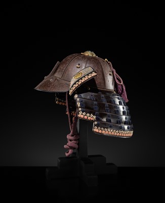 A FINE RUSSET-IRON SUJIBACHI KABUTO WITH SETTSU-IKEDA CLAN MON