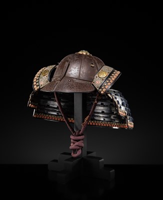 A FINE RUSSET-IRON SUJIBACHI KABUTO WITH SETTSU-IKEDA CLAN MON