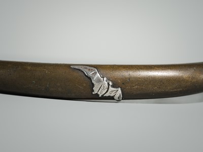 Lot 43 - RYUBUNDO: AN IRON TEA KETTLE (TETSUBIN) WITH A NOCTURNAL LANDSCAPE UNDER THE CRESCENT MOON